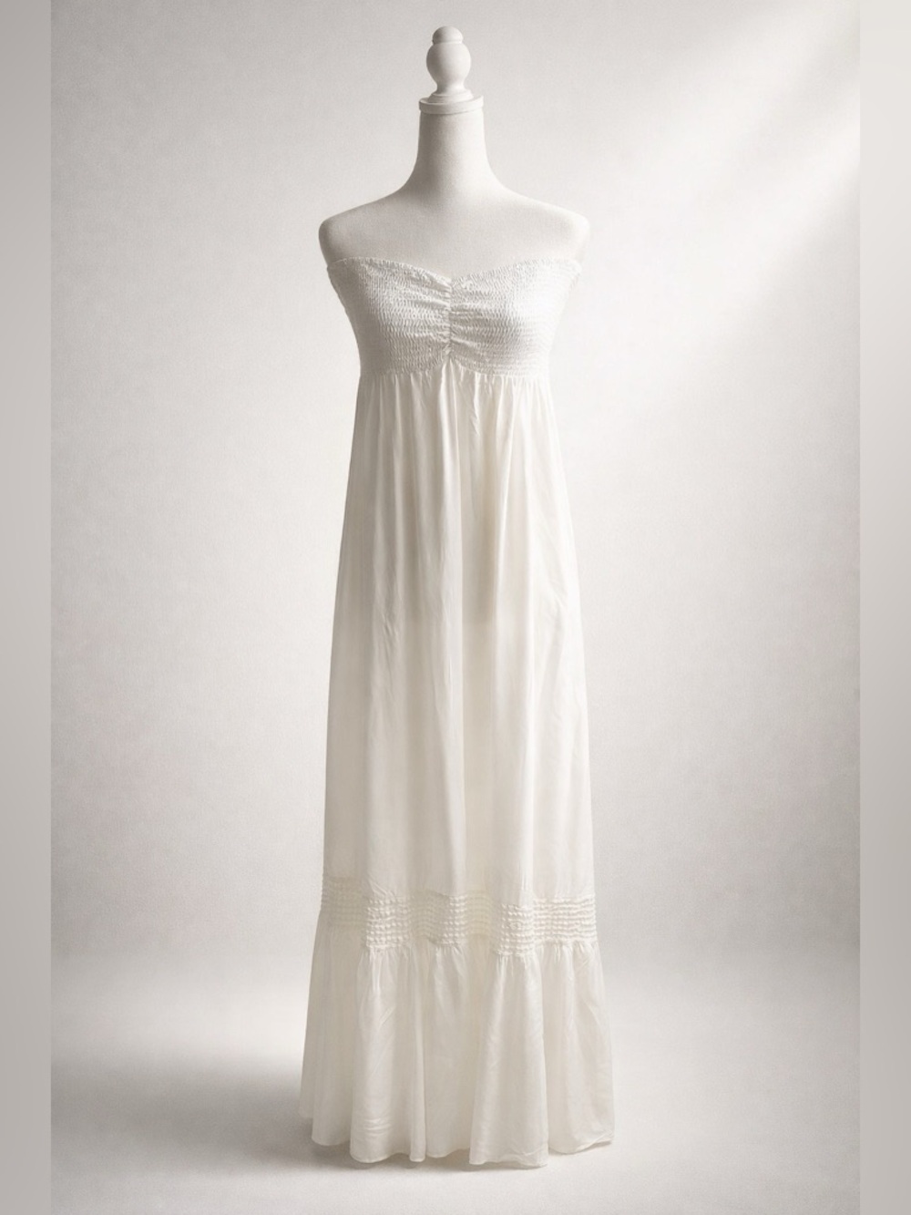 Khush Strapless White Maxi Slip Dress, size M